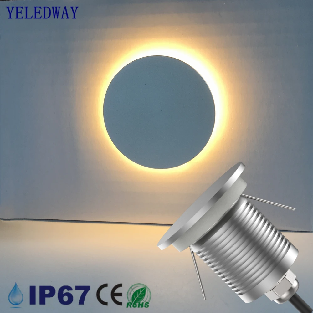 

1W Recessed LED Wall Lamp 24V Outdoor IP67 Waterproof Garden Decorative Lights 12V Stair Porch Corridor Sconce Walkway Lighting