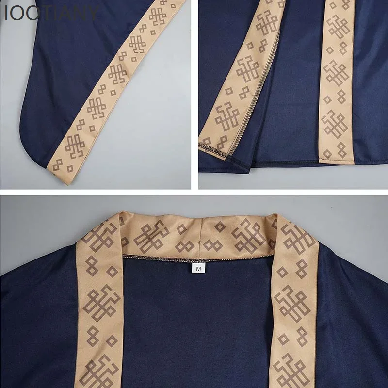 أزياء لعب الأدوار ثنائية الأبعاد أزياء أنيمي الصيدلي مذكرات الرجال كيمونو رداء البدلة الرصاص زي أنيمي معرض الأداء