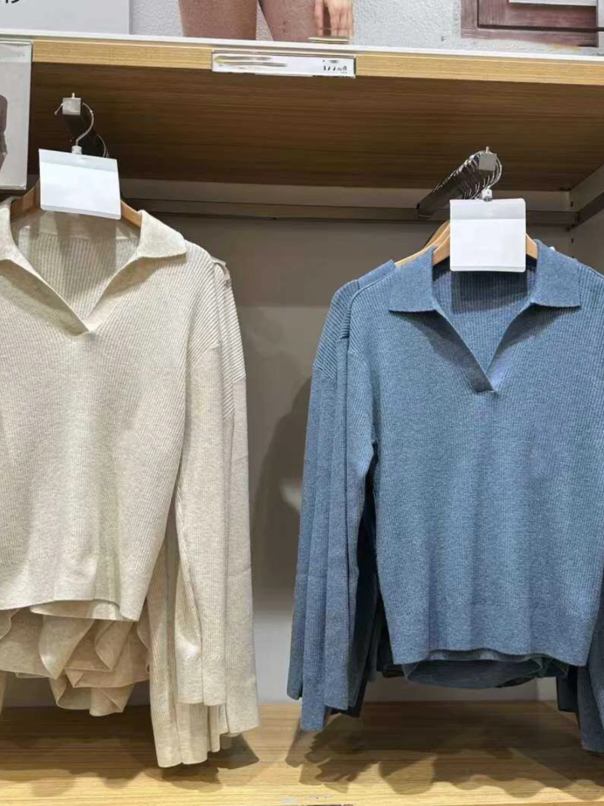 

New Women's Soft Knitted Sweater Casual hine Waable Ribbed f Open Collar Comfortable Pullover Polyester Fiber Long Sl...