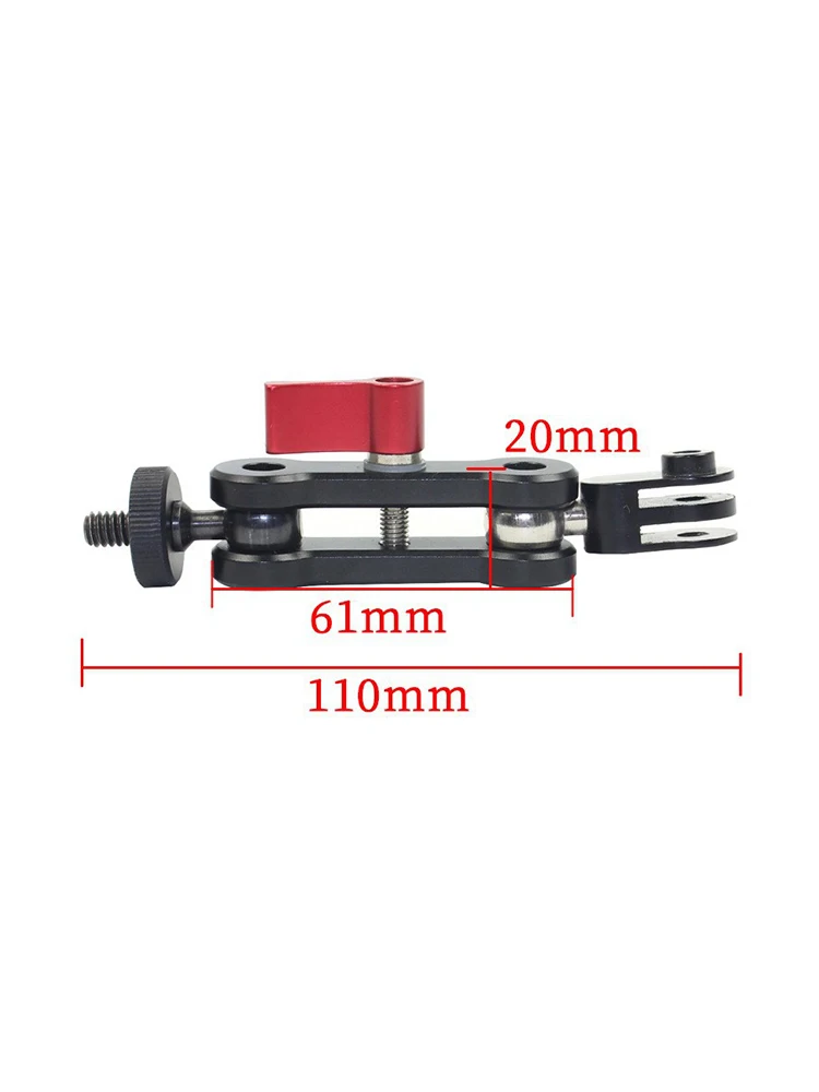 For GoPro Hero 12 11 Aluminum Alloy Adjust Arm 360° Rotating Mounting Bracket For GoPro 12 11 10 9 8 7 6 5 DJI SJCAM H9 AKASO