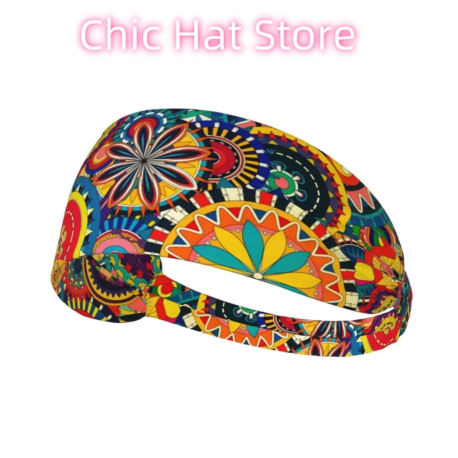 

Native American Boho Elastic Exercise Headband For Women&Men,Wide Headbands For Women Athletic Sweatbands - Fashion Elastic Spor