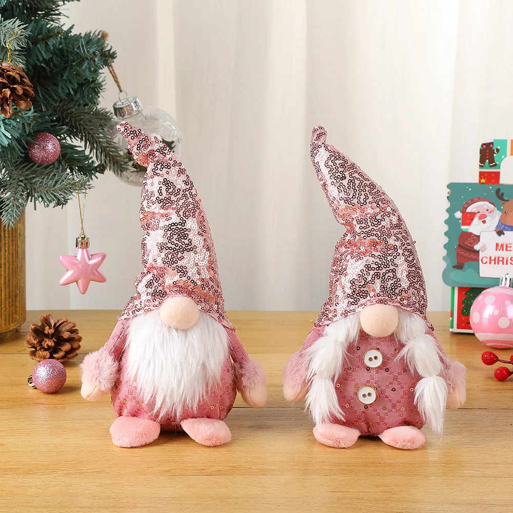 

1pc Pink Sequin Rudolph Figure, Christmas Decoration, Holiday Party, Home Décor Items, Gifts for the Family Valentine's Day