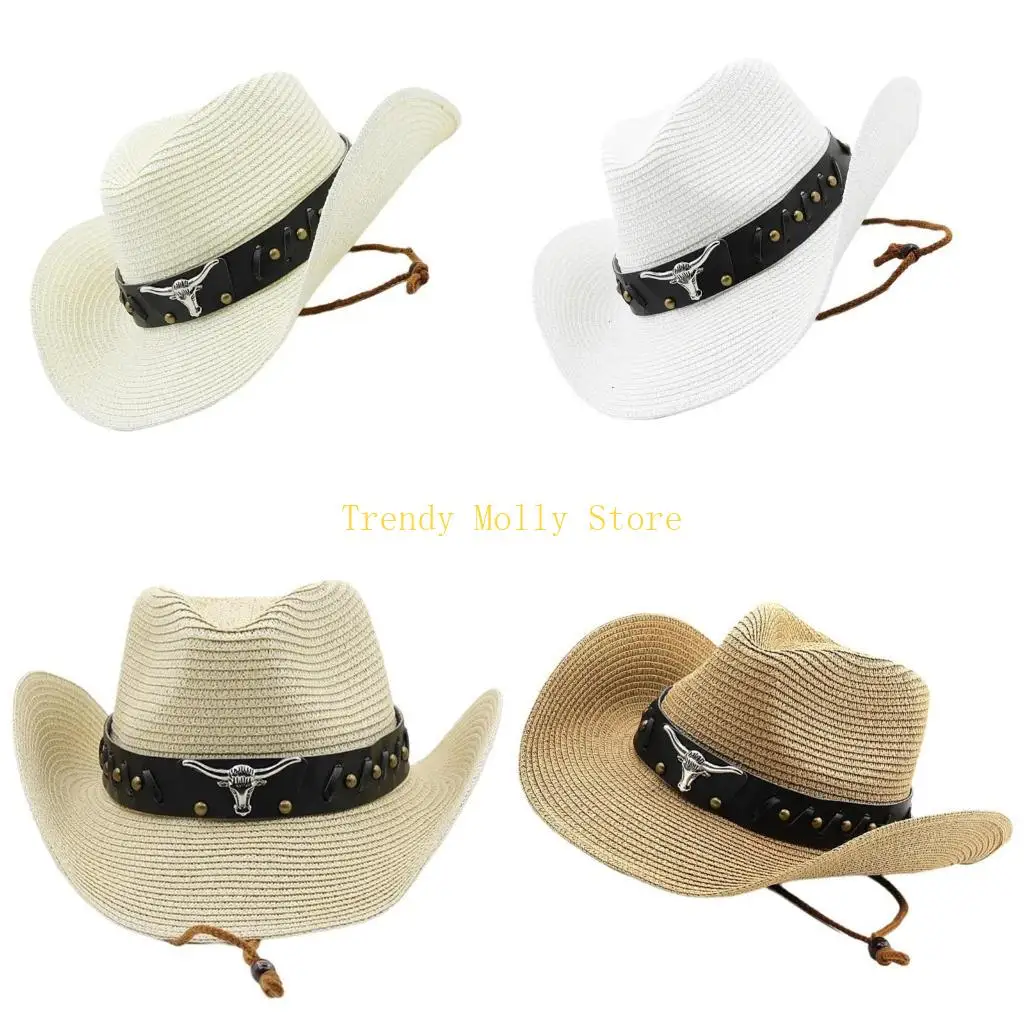 

N5KB модная вязаная крючком соломенная шляпа, отпускная шляпа, шляпа от солнца для взрослых, женская панамская шляпа для отдыха,