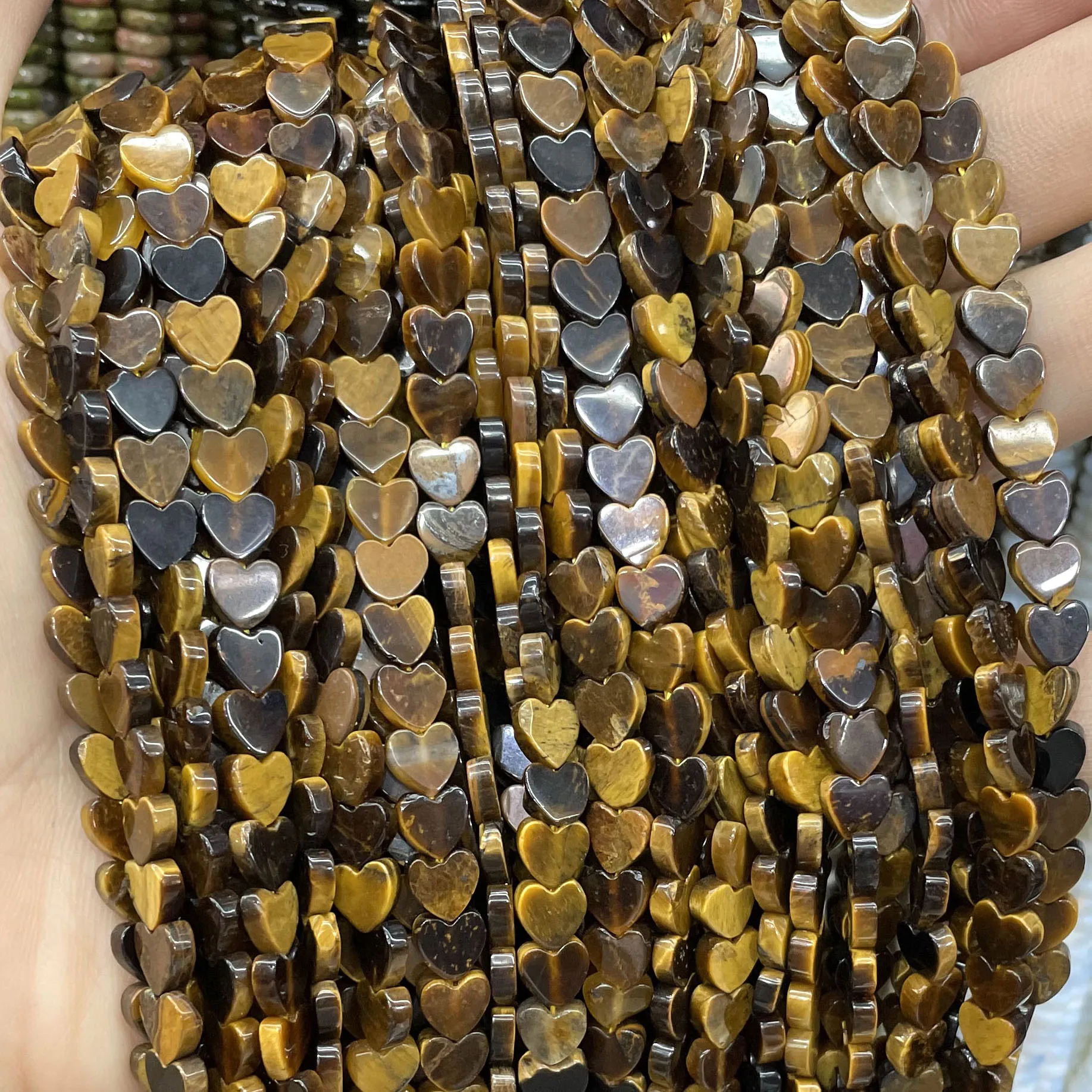 Heart Shape Agates Natural Quartz Jades Turquoises Amethysts Amazonite Loose Spacer Beads For Jewelry Making DIY Bracelet 6MM