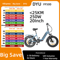 DYU FF500 E-bike Folding 500W Motor 48V14AH Lithium Battery Aldult City Riding Electric Bicycle 20*4.0 in Fat Tire Electric Bike