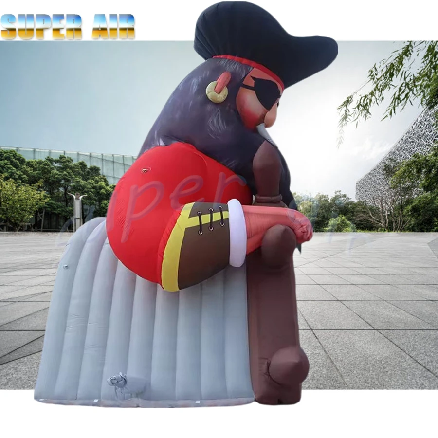 Wonderful production giant pirate model inflatable tunnle tent with lighting for Children's party