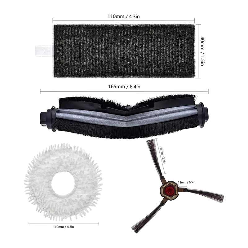 14 Chiếc Máy Hút Bụi Bộ Phụ Kiện Cho Ecovacs DEEBOT N9 + Yeedi K10 Yeedi Cây Lau Nhà Ga Tự Làm Sạch Robot