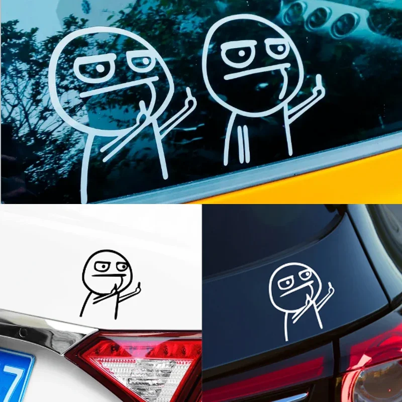 

Auto Car Sticker Funny Middle Finger Sticker Car Cartoon Reflective Decal for Renault Clio Duster Trafic Megane 2 3 Clio Logan