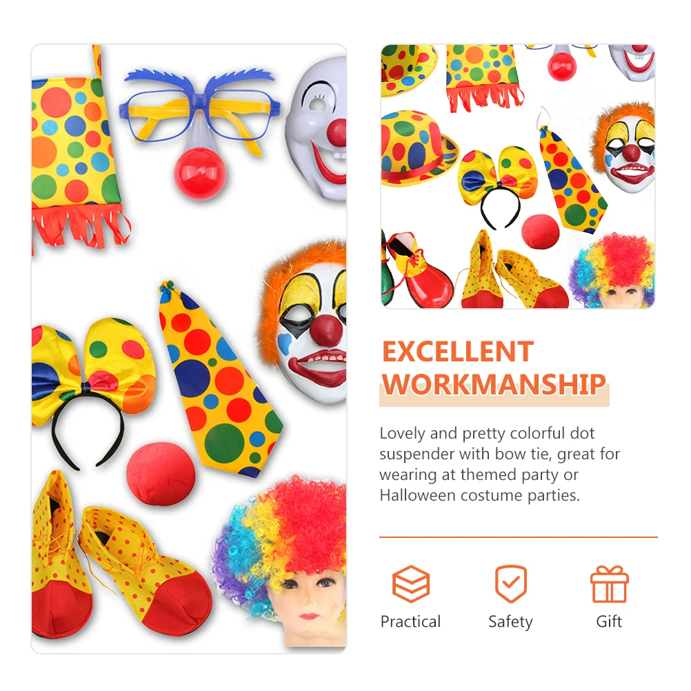 

Clown Accessories Set Costume Accessory Tie Nose Classic Foam Neck Man Glueless