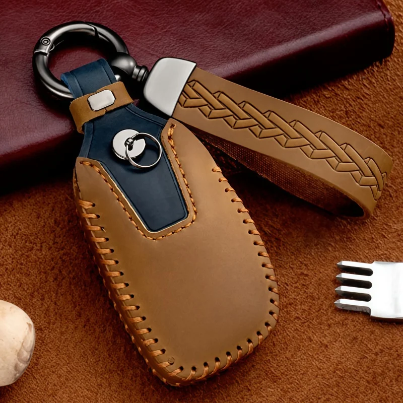 

For Hyundai Tucson Sonata Santa Fe Creta ix25 ix35 i10 i20 Verna Solaris Mistra Elantra Accent Leather Car Key Case Cover Holder