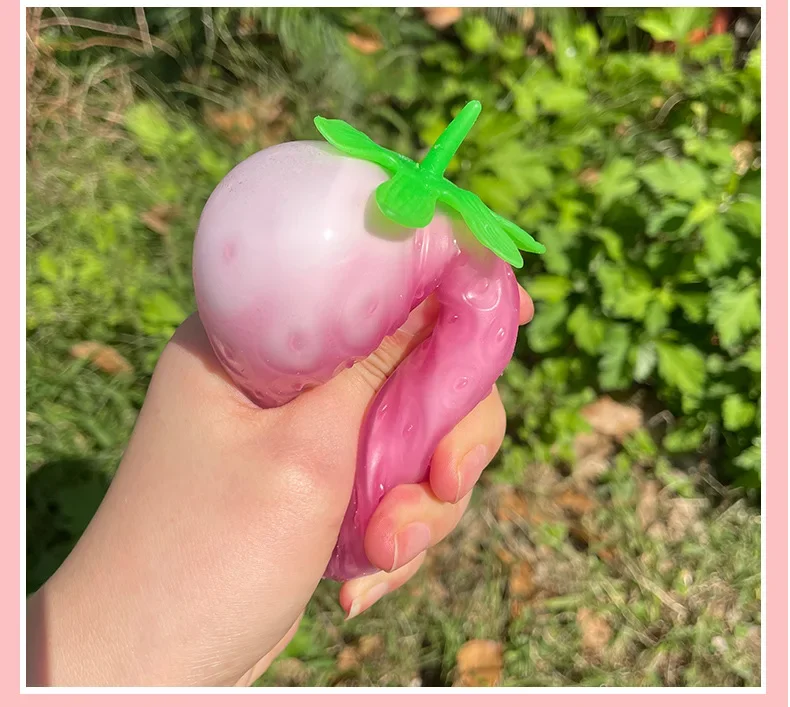 3 قطعة لعبة محاكاة الفراولة للأطفال ألعاب الضغط ألعاب تخفيف التوتر وأدوات تخفيف التوتر لعبة تنفيس TPR مرنة