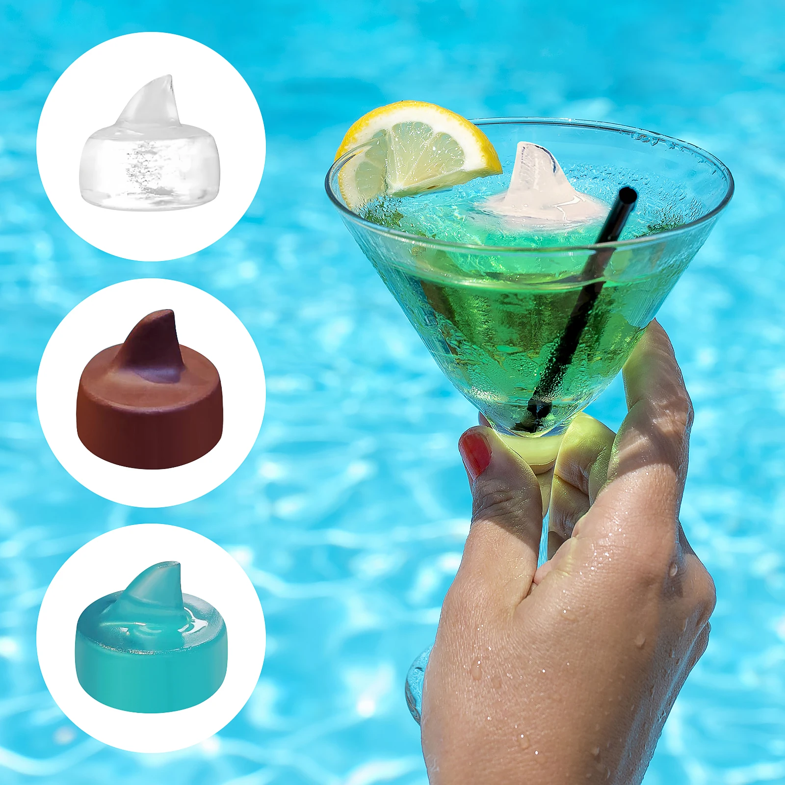 

2PCS Ice Cube Tray Mold Silicone Shark Fin Shape Food Grade Flexible Kitchen Tool Chocolate Gelatin Maker