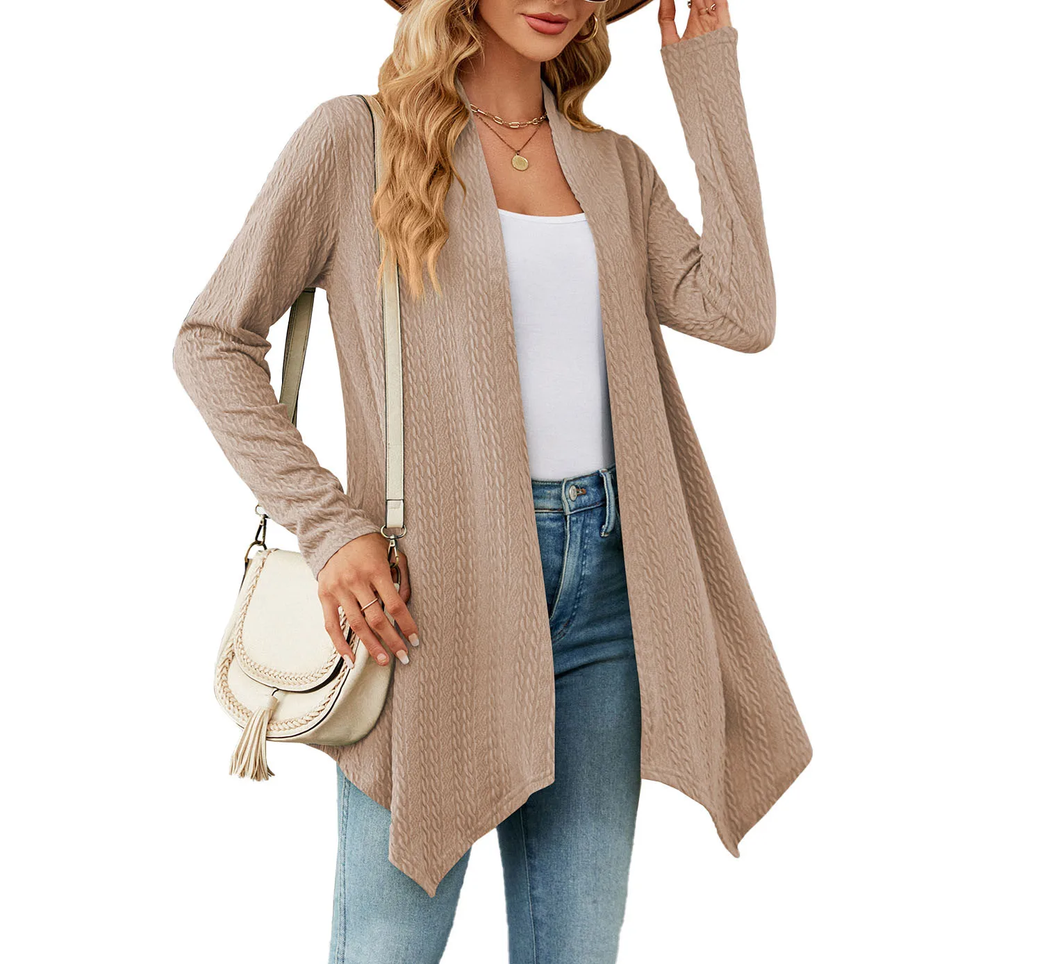 

2023 Autumn and Winter Fashion New Solid Color Loose Long-sleeved Cardigan Jacket Female