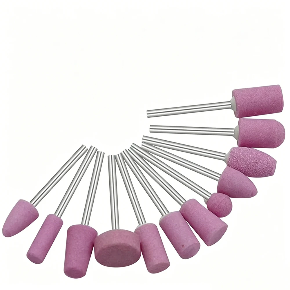 12Pcs Nail Drill Bit Set 2.35mm Shank Abrasive Grinding Stone for Rotary Tools Manicure Polishing