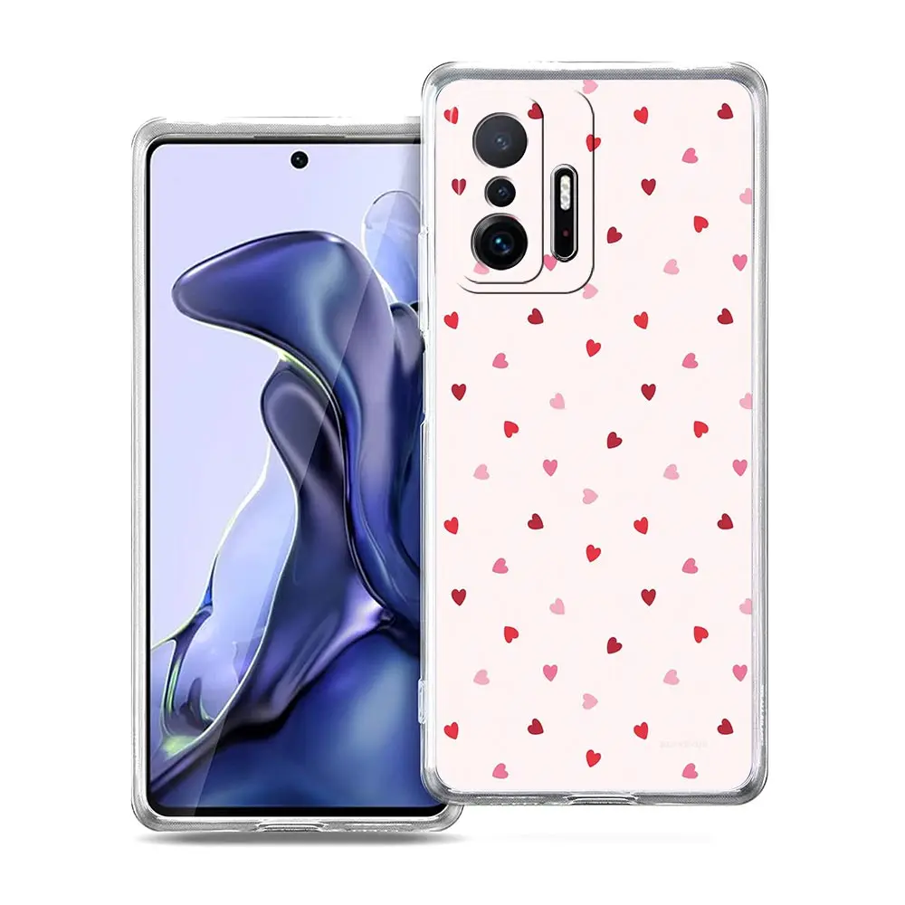 حافظة لهاتف شاومي 14 15 13 14T 13T 12T 11T Pro 12 11 Lite Poco X7 X6 X5 X3 NFC F7 F6 غطاء شفاف ناعم قلب الحب