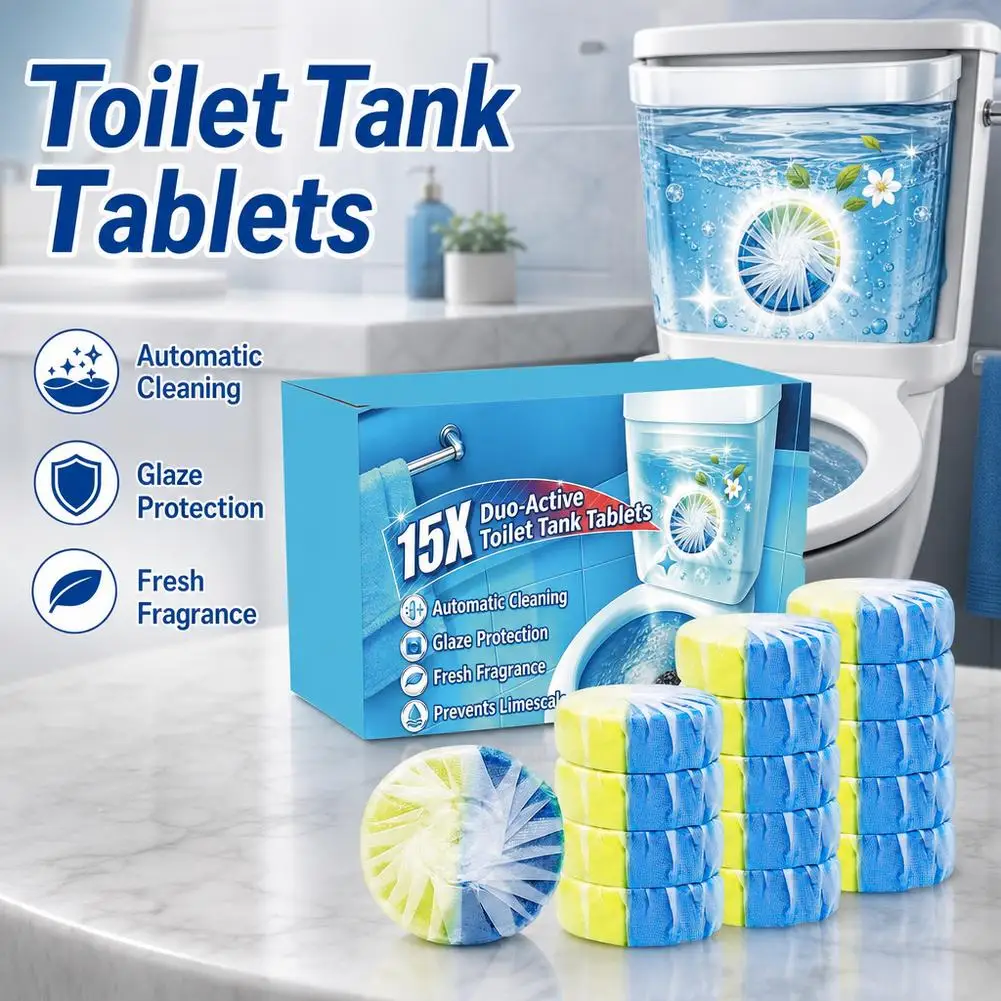Automatic Toilet Bowl Cleaner Tablets Powerful Toilet Cleaner Blocks - Continuous Release Long-Lasting Freshness & Stain Removal