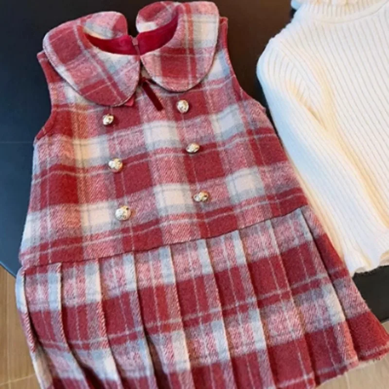 

Girls' Dress, Autumn and Winter New Styles, Baby Girls Plus Velvet Princess Children's Stylish Woolen Dress
