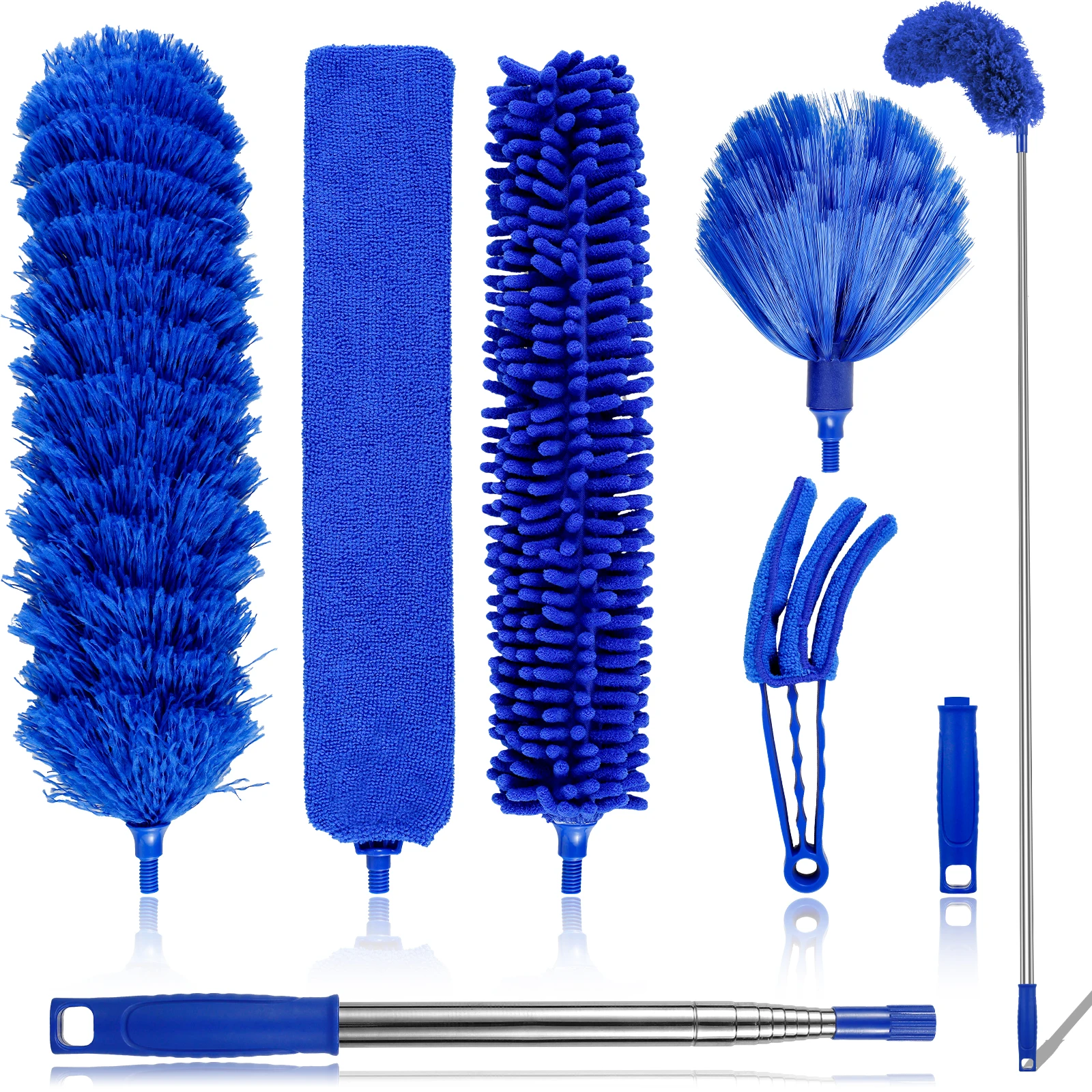 

7Pcs Cleaning Duster Kit Detachable Feather Duster Kit Bendable Gap Duster Portable Blind Duster Cobweb Duster Chenille