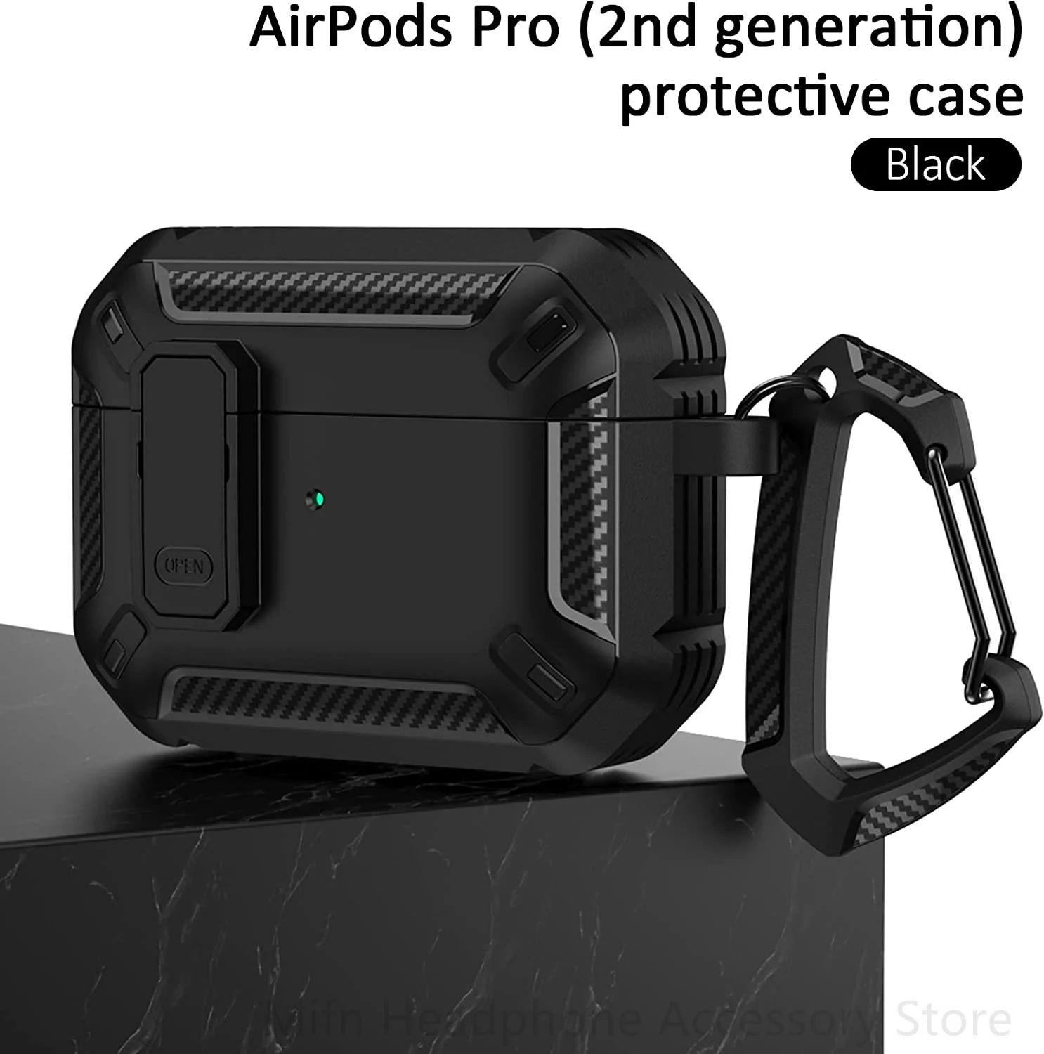 غطاء مفتاح من ألياف الكربون لأجهزة Airpods Pro 2/Airpods 3 2 1 حافظة سماعة الرأس غطاء مقاوم للصدمات لـ 2024 Airpods 4 usb c حافظة للرجل