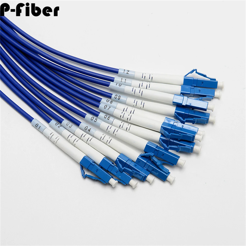 Cable de conexión para exteriores LC, 12 núcleos, 50m-120m, armore, 100m, 80m, monomodo, 12C, SC, FC, ST, APC, UPC, SM, Puente azul impermeable, fibra óptica 12