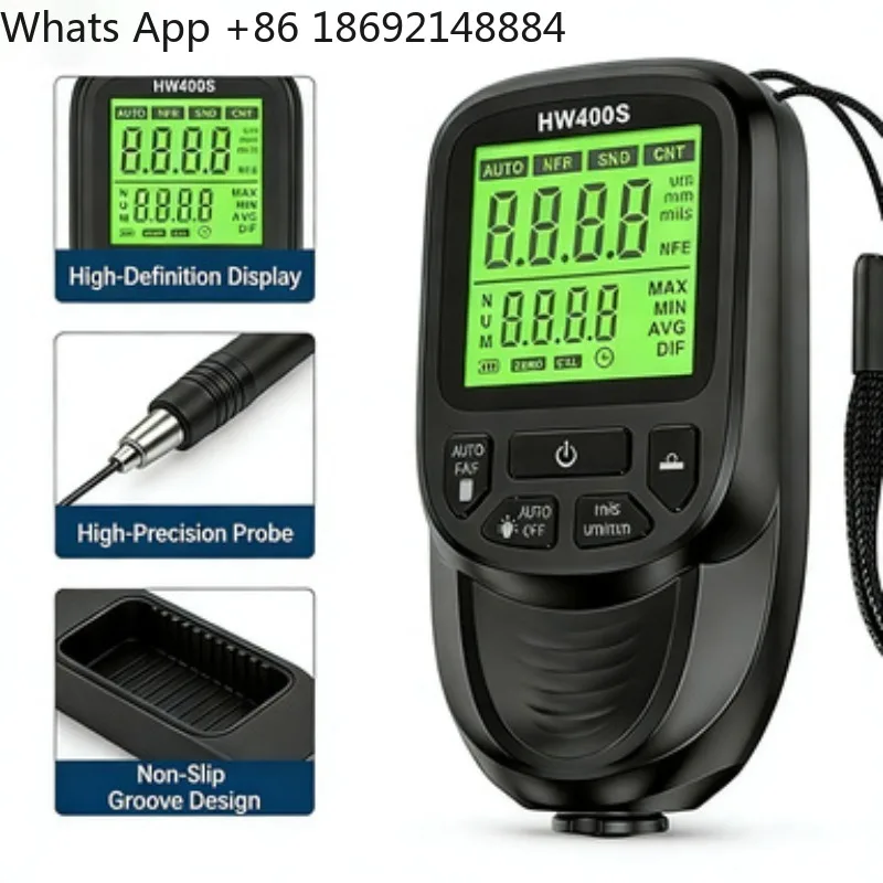 

Высокоточный цифровой толщиномер для измерения металлических покрытий, диапазон измерения 0-2000 мкм