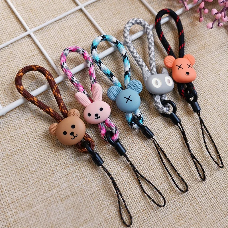 Cell Phone Lanyard for iPhone 14 13 Samsung Huawei P40 Xiaomi Flash Drives Cartoon Cute Pendant Keychains DSLR Camera Keys Car