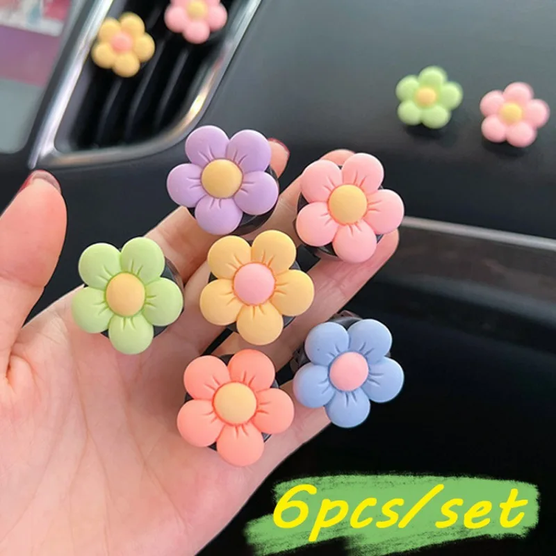 

Flower Perfume Clip Car Air Outlet Decor Air Freshener Vent Clip Colorful Flora Aromatherapy Decoration Car Interior Accessories