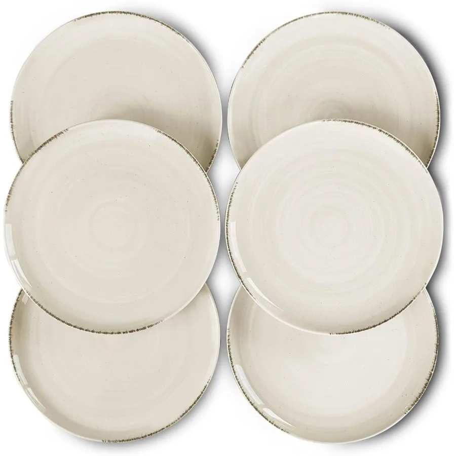 

Керамические обеденные тарелки Helix Swirl, набор из 6 10-дюймовых современных спиральных фарфоровых блюд, посуда для сервировки на кухне и использования в ресторане