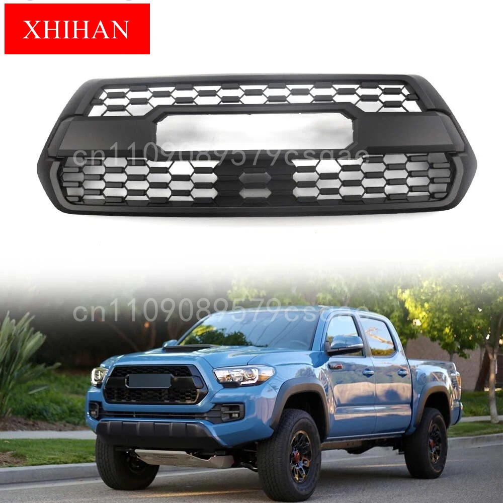 

For 2016 17 2018 2019 Toyota Tacoma Hood Front Bumper Upper Grill Grille Matte Black