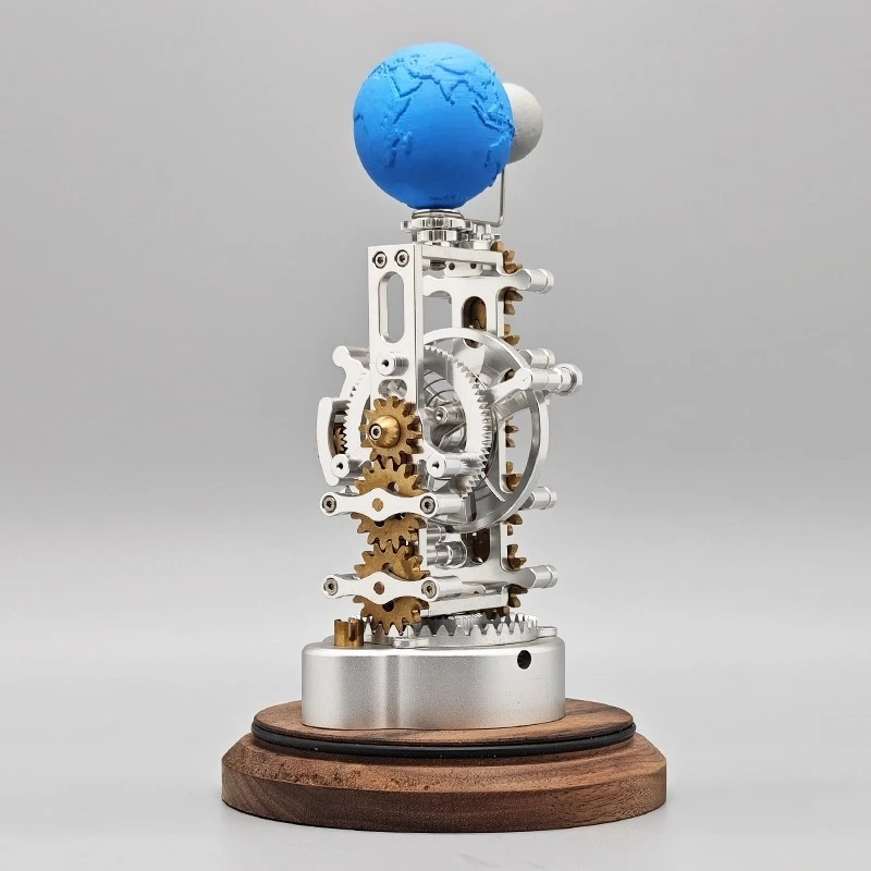Precision Mechanical Earth and Moon Model Metal Dynamic Desktop Craft Art Ornament Gift