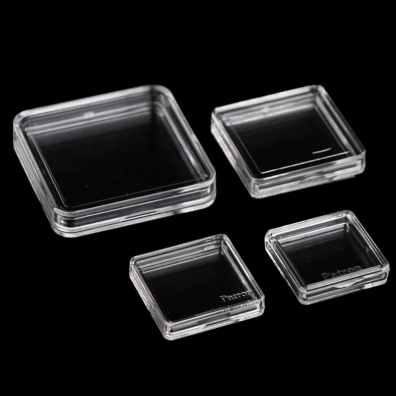 10PCS 8mm,20mm,25mm,36mm Square Clear Plastic Protector Containers Case For Token Board Game Holder Boxes Cards Collection