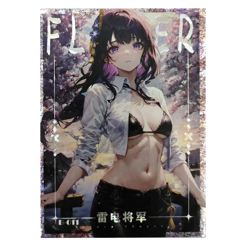 Anime Goddess Story Rare B Refractive Flash Cards Nilou Yae Miko Barbara Ganyu Toys for boys Collectible Cards Birthday Gifts