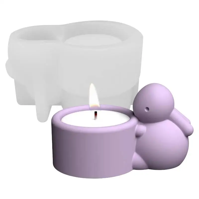 

Easter Bunny Candlestick Molds Silicone Candle Molds Soft Resin Mould For Table Ornament Cute Casting Molds & home decor