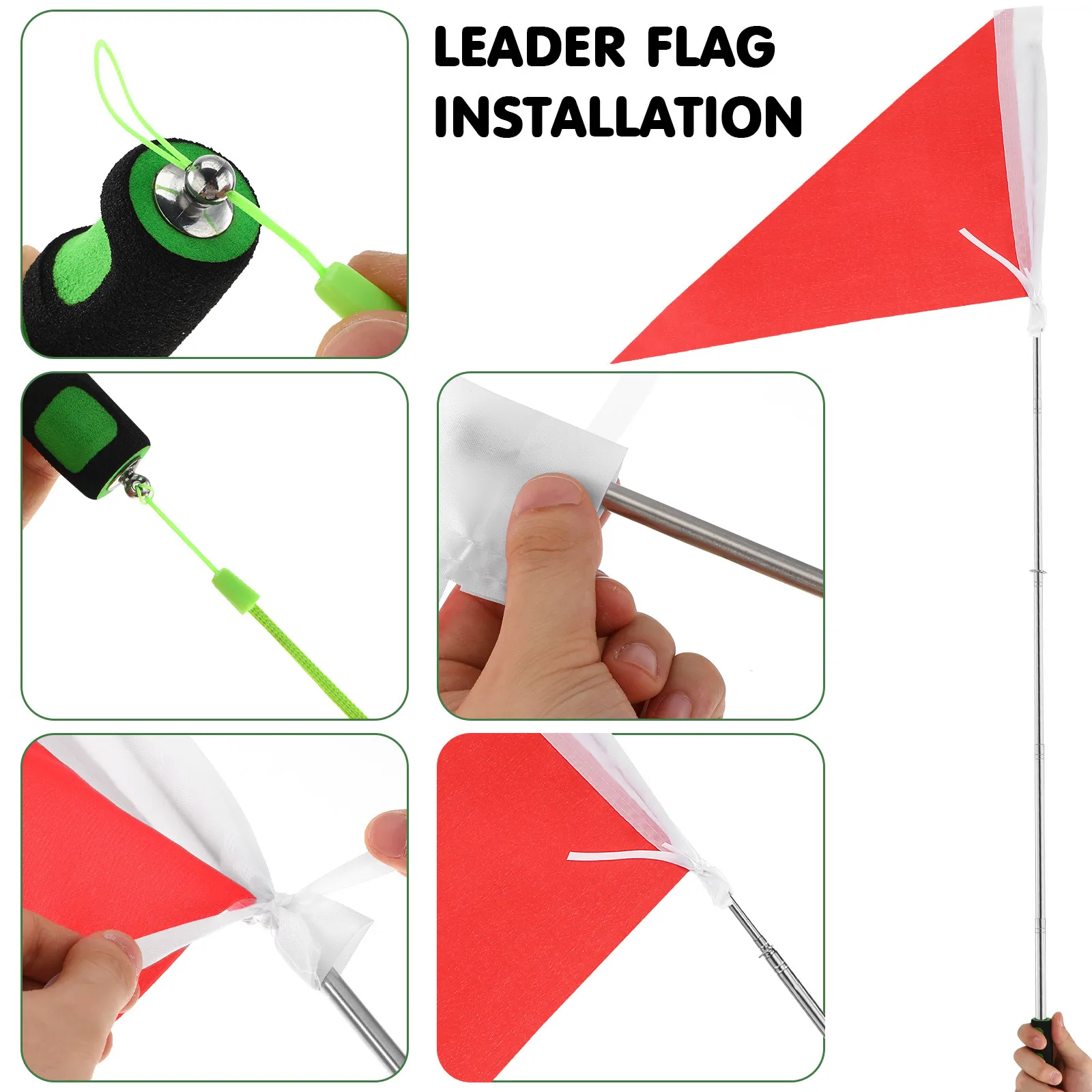 2pcs Telescoping Tour Guide Flags for Outdoor Group Identification – Bright Handheld Flags for Kids & Adults view 3