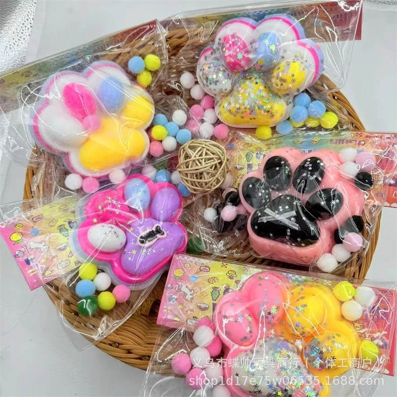 

Jumbo кошачья лапа, игрушка для сжатия, милый градиентный дизайн, рельефная сенсорная игрушка для взрослых и детей, облегчение тревоги, гигантское мультяшное животное