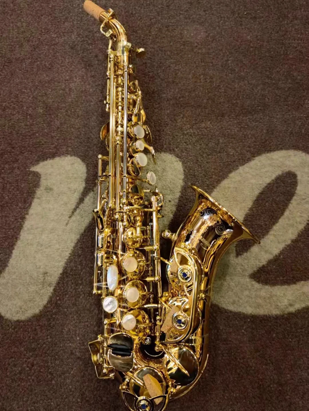 Japan SCWO10 Original 1 :1 key type curved soprano saxophone B-key lacquered gold Professional sax soprano saxofone SC-WO10