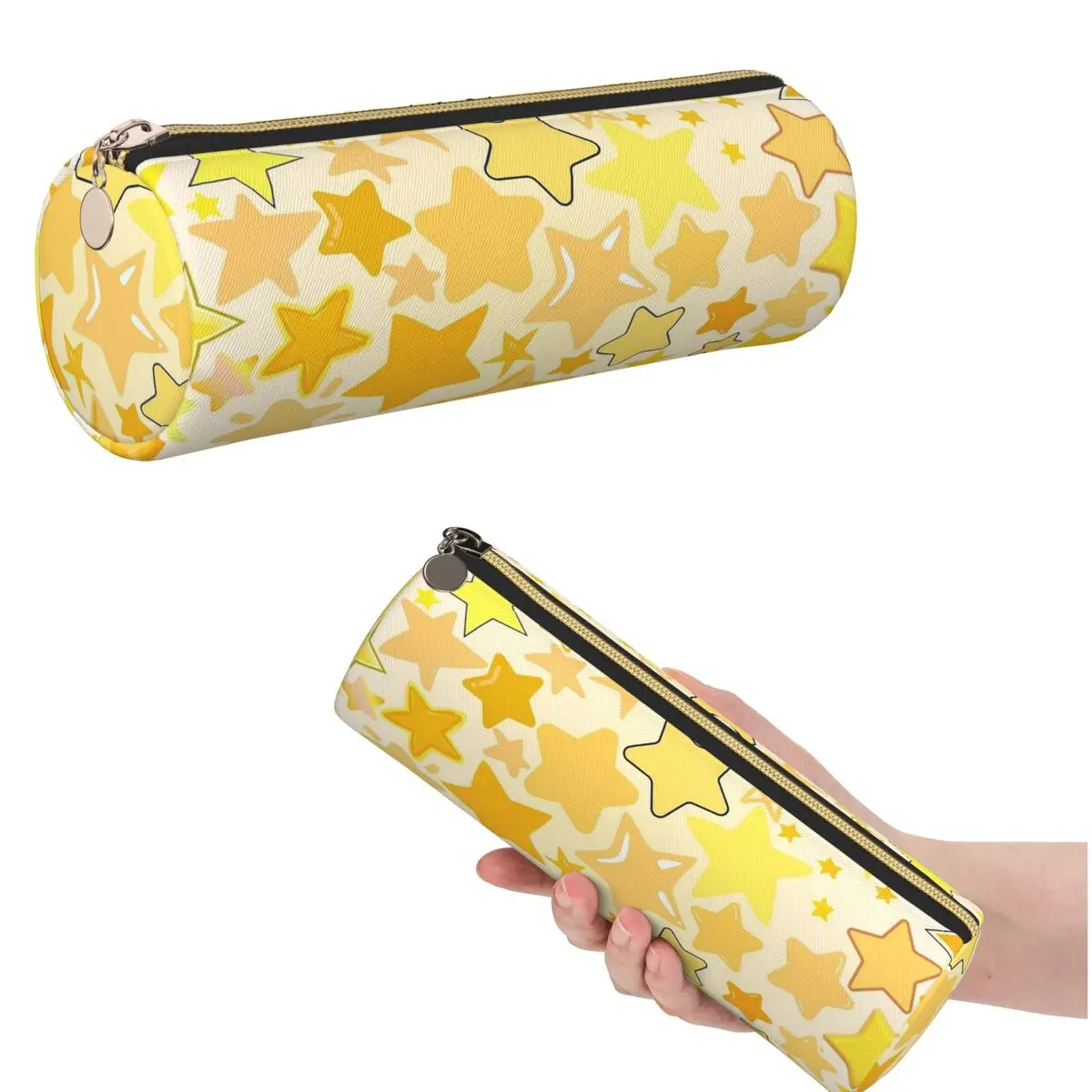 

Cartoon Cute Yellow Star Pattern Pencil Case for Kids School Pen Box Pencil Bag Stationery Supplies Pen Holder Bag