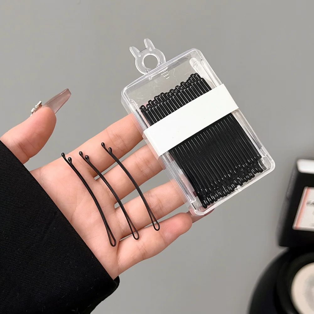Simple Black Metal Hair Pins Set U Clips For Thick Fine Hair Updo Styling Tools Essential Hairdressing Accessories Kit