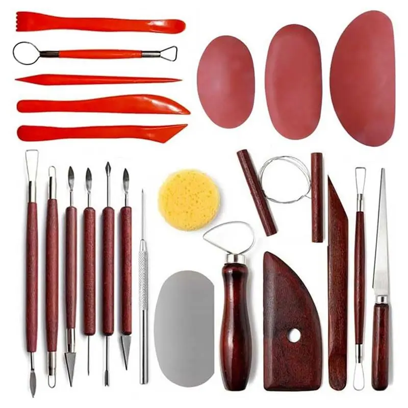 AA94-Clay Sculpting Tools,23Pcs Pottery Tools Kit, Polymer Clay Tools,Pottery Ribs, Air Dry Clay Tools For Sculpting
