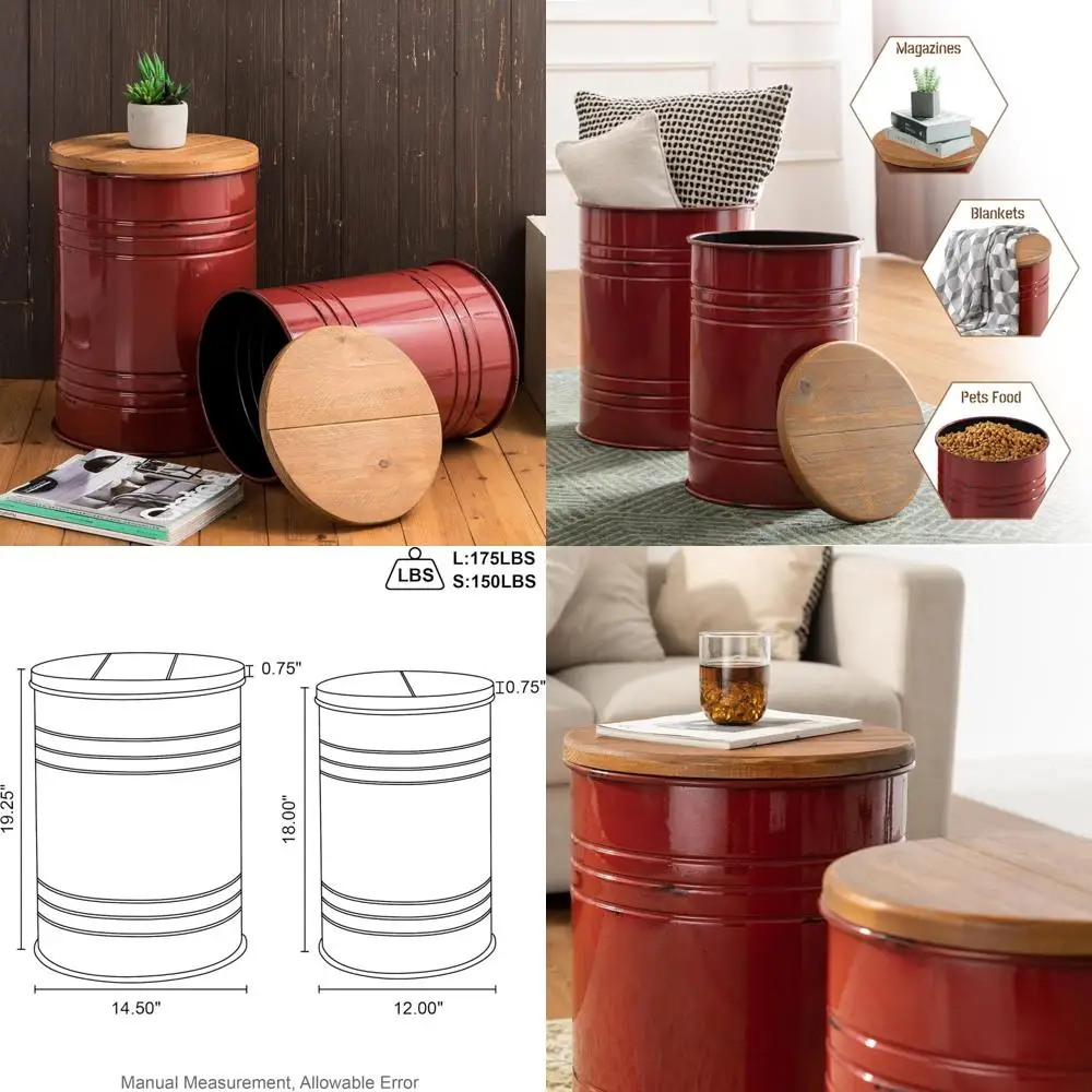 

Набор столов для гостиной, круглые металлические акцентные столы в стиле фермерского дома с местом для хранения, небольшие торцевые столики из 2 предметов