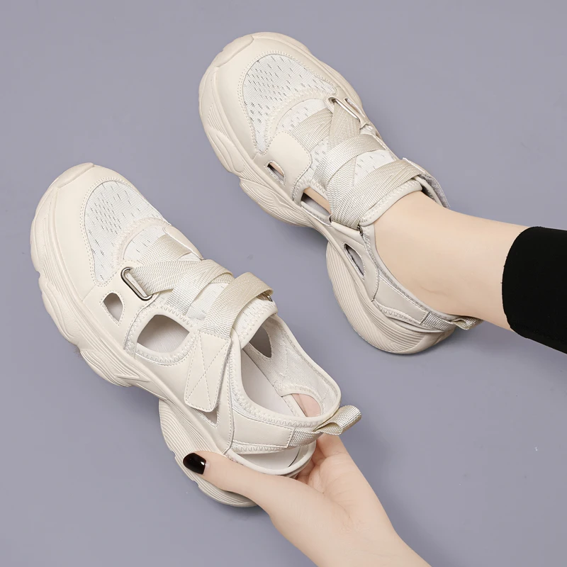 AUTUSPIN Summer Hollow Out Women Sandals Fashion Street Style Sports Shoes Female Students Breathable Comfort Leisure Sneakers