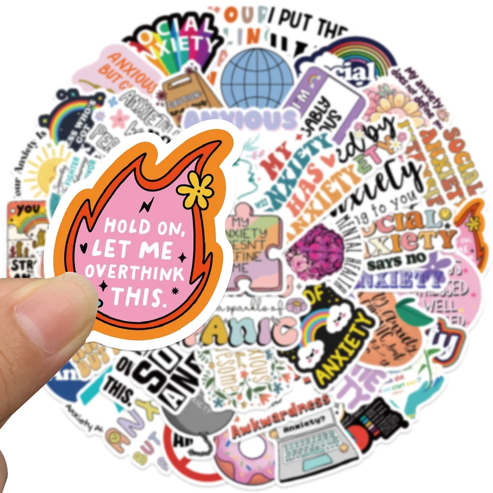 50PCS Social Anxiety Sensory Sticker Art DIY Waterproof Journal Motorcycle Car Diary Phone Laptop Luggage Fridge Toy Decals