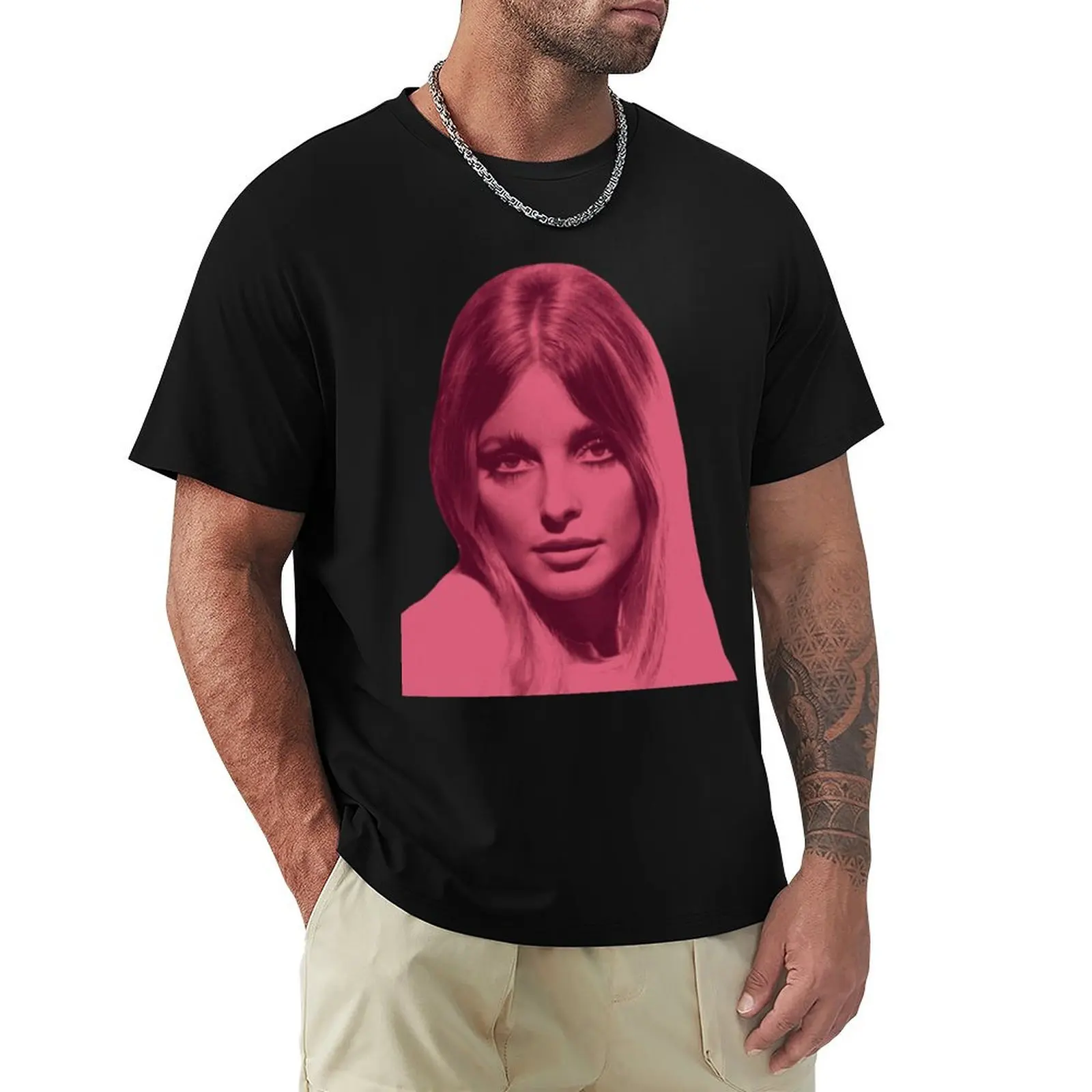 Camiseta Sharon Tate casual para o dia a dia, manga curta
