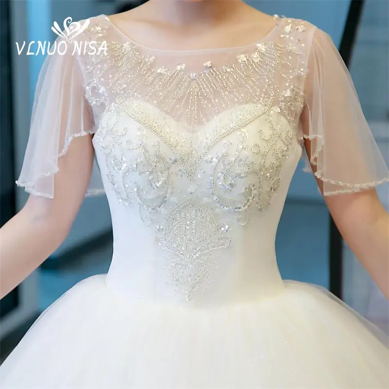 VLNUO NISA Vestidos De Noiva 2022 Custom Made rękawy Cap suknie ślubne suknie balowe szata de mariage piękna sukienka dla nowożeńców