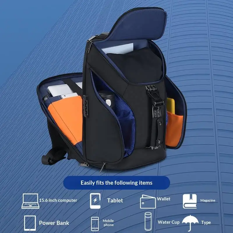 Business Backpack Men's Waterproof Backpack Large Capacity Business Trip Multifunctional Anti-theft Computer Bag Simple Casual