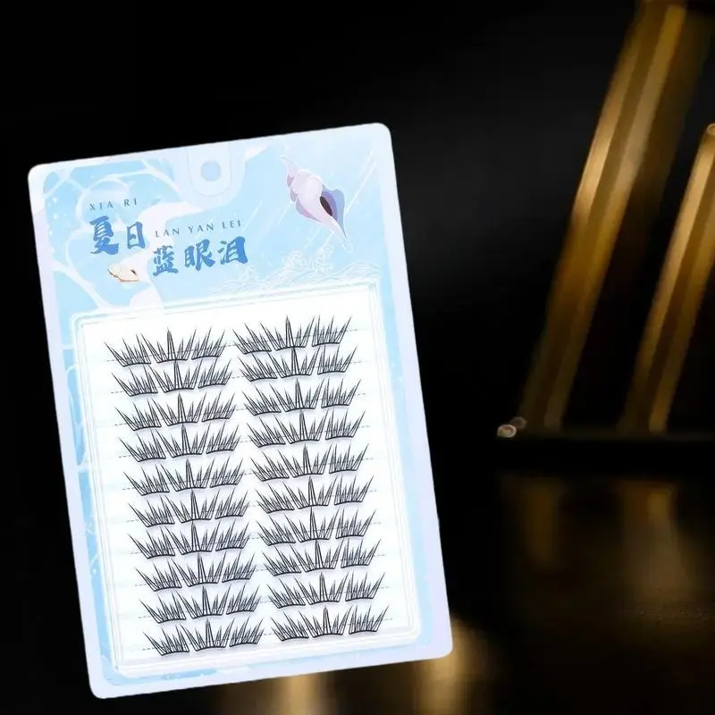 10 Rows Voluminous Glue-free False Eyelashes 5D Fluffy Thick False Apply Extension Natural Lash Easy Segmented Curling Eyelashes