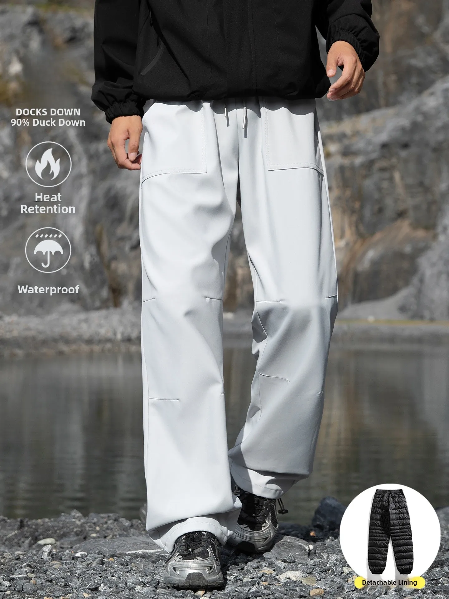 

Съемные внутренние брюки-трансформеры 3-в-1 для активного отдыха, ветрозащитные, водонепроницаемые рабочие штаны для мужчин и женщин