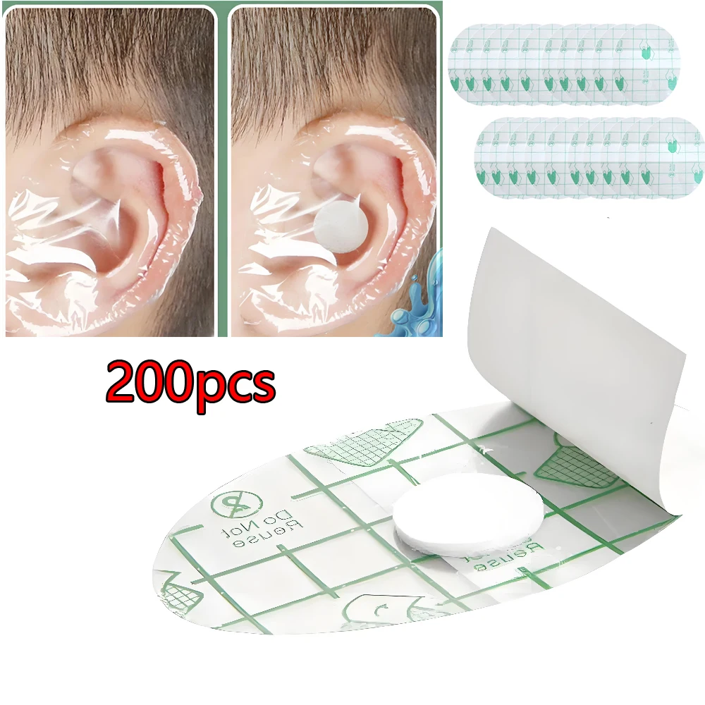 

200pcs Disposable Ear Stickers Waterproof Ear Protector For Baby Kid Adult Swimming Cover Caps Swimming Cover Ear Paste
