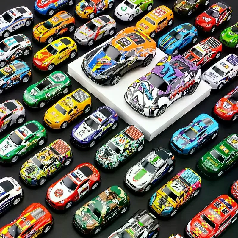 

10/30/50Pcs Random Mini Alloy Car Model Diecast Cars Toys With Storage Box Christmas Gift For Kids Sliding Inertia Vehicle Toys
