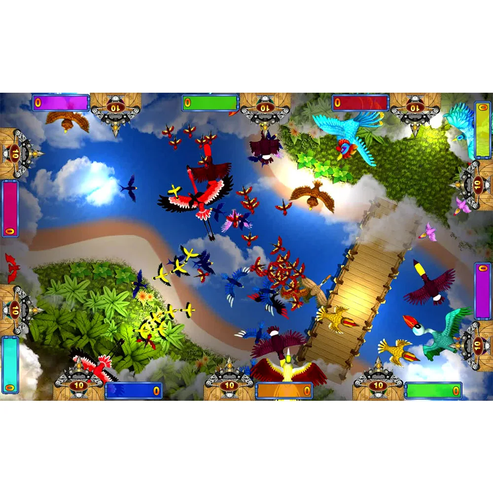 Popular 4/6/8/10 Players Bird Paradise Fish Hunter Arcade Shooting Game Machine Host Accessories